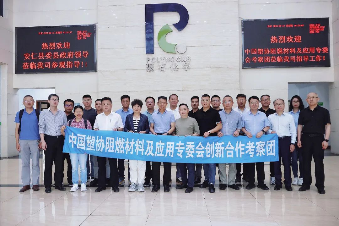 中塑协阻燃材料及应用专委会考察团一行莅临黄金城集团化学考察调研